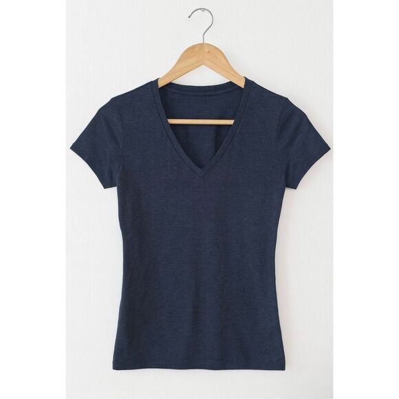 Calvin Klein Women’s V-Neck T-Shirt Size M Gray Short Sleeve Top Casual Lightwei - Picture 1 of 3